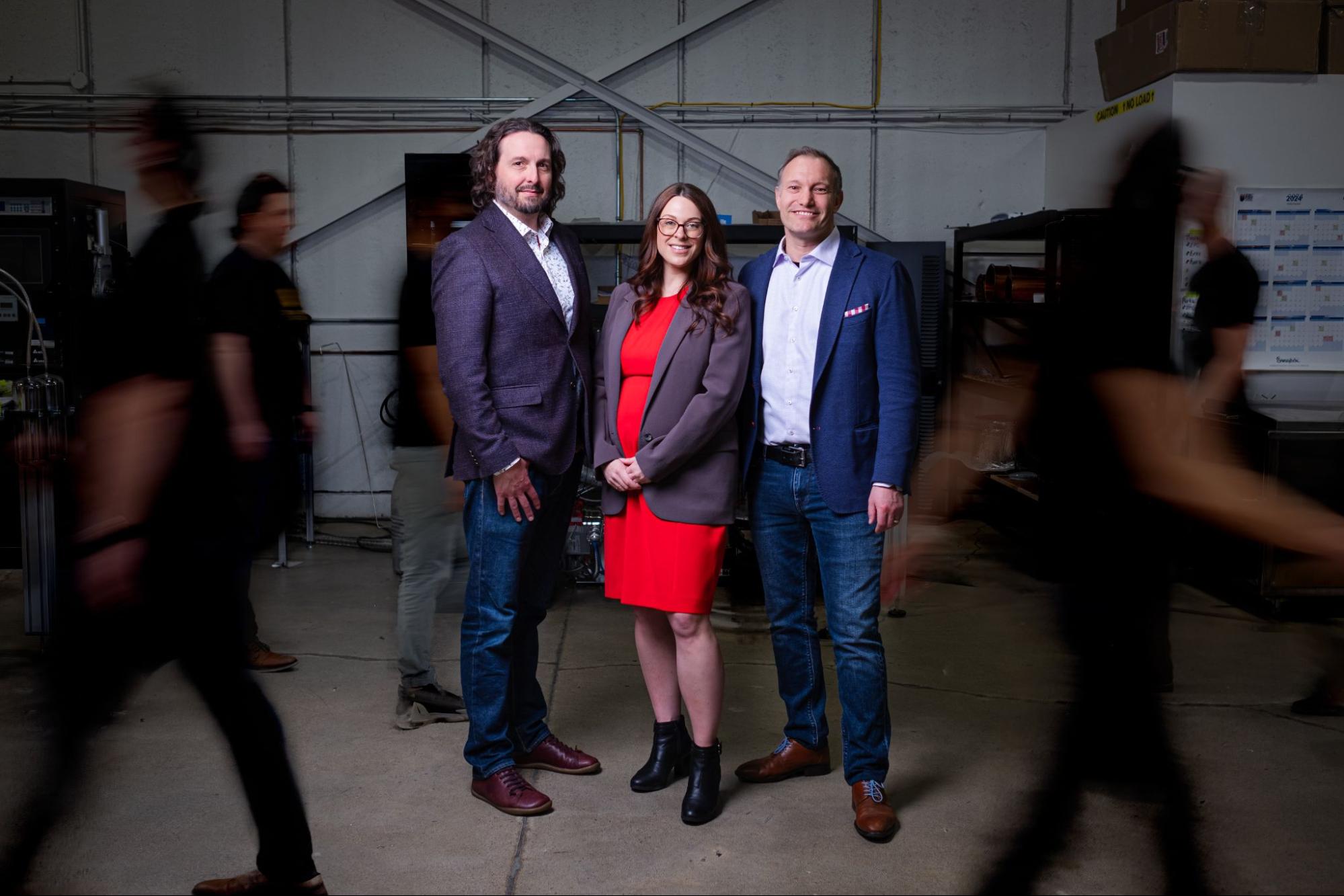 Zero Point Cryogenics leadership team – Dr. John Davis, Christopher Cassin, and Elise Usunier.