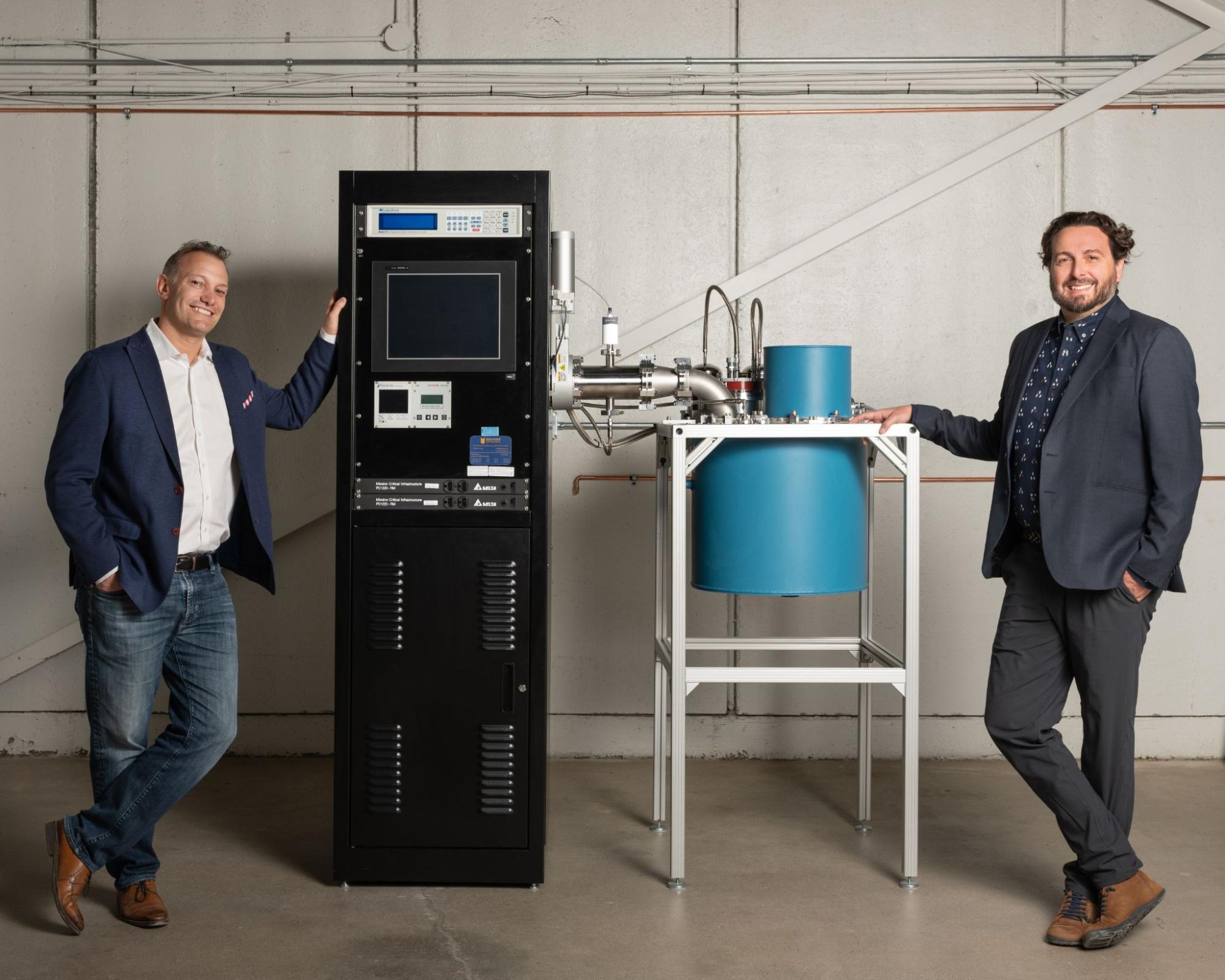 ZPC CEO, Chris Cassin and CTO, Dr. John P. Davis posed next to Model I system